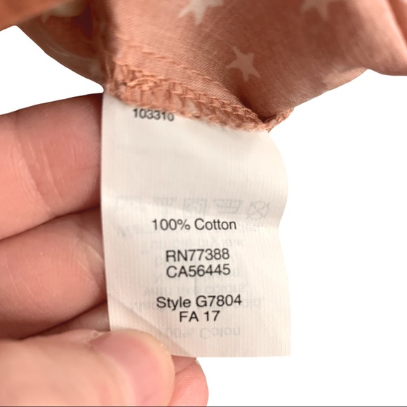 Madewell Star Scatter Print Wrap Top | Peach Coral Pink | Women’s Size Medium - Picture 9 of 12